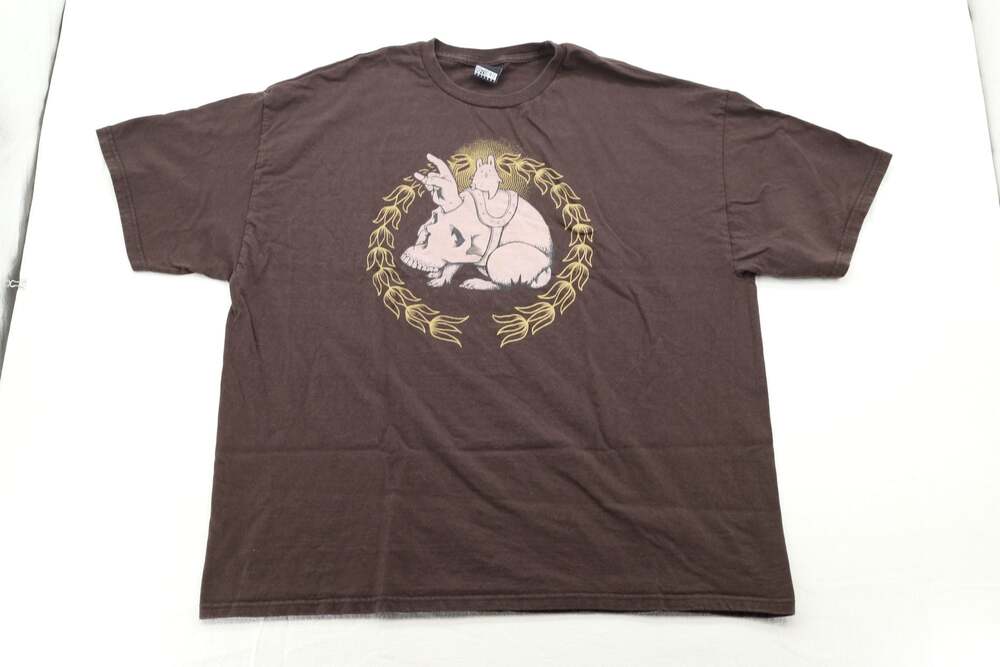 Fifty 24SF Gallery Brown Graphic Skull Rhino T-Shirt XXL